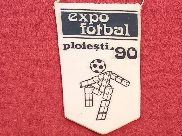 Fanion - Expo Fotbal 1990 Ploiesti (mascota &quot;CIAO&quot; - Italia)