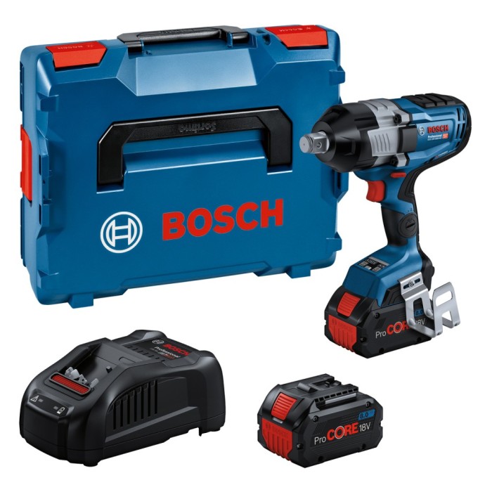 Bosch GDS 18V-1600 HC Masina de insurubat cu percutie + 2xacumulatori Li-ion 18V, 8Ah + incarcator + valiza profesionala ProAdvanced PowerfulTools