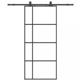 Usa glisanta cu set de feronerie neagra 90x205 cm Sticla ESG