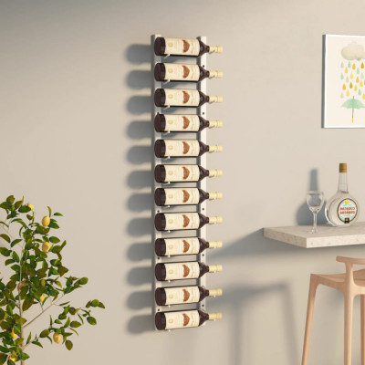 Suport sticle de vin montat pe perete, 12 sticle, alb, fier GartenMobel Dekor foto
