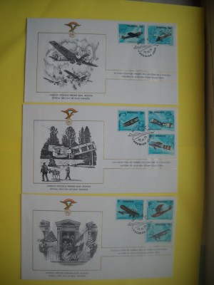 HOPCT PLIC FDC S NR 1009 SET 3 FDC RWANDA AFRICA -ISTORIA AVIATIEI -FAI -FEDERATIA AERONAUTICA INTERNATIONALA 1978-AVION / AVIATIE foto