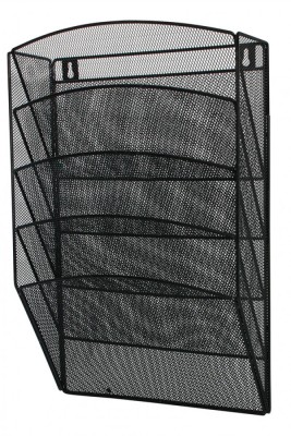 Display Metalic Mesh, Pentru Pliante Si Cataloage, De Perete, 5 X A4, Q-connect - Negru foto
