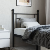 VidaXL Tăblie de pat metalică, negru, 80 cm