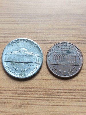 Lot 2 monede USA anul 1986 foto