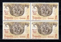 Spania 1980 - Ziua timbrului, Bloc de 4, MNH