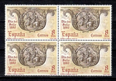 Spania 1980 - Ziua timbrului, Bloc de 4, MNH foto