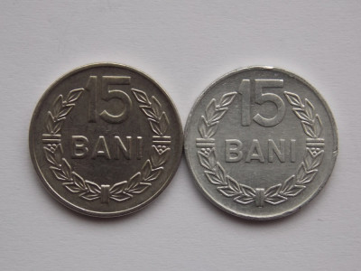 LOT 2 MONEDE 15 BANI ROMANIA-1966,1975 foto