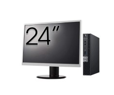 Pachet Calculator Second Hand DELL OptiPlex 5060 Mini PC, Intel Core i5-8500T 2.10-3.50GHz, 16GB DDR4, 512GB SSD + Monitor 24&amp;quot; NewTechnology Medi