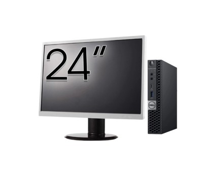 Pachet Calculator Second Hand DELL OptiPlex 5060 Mini PC, Intel Core i5-8500T 2.10-3.50GHz, 16GB DDR4, 512GB SSD + Monitor 24&amp;amp;quot; NewTechnology Medi foto