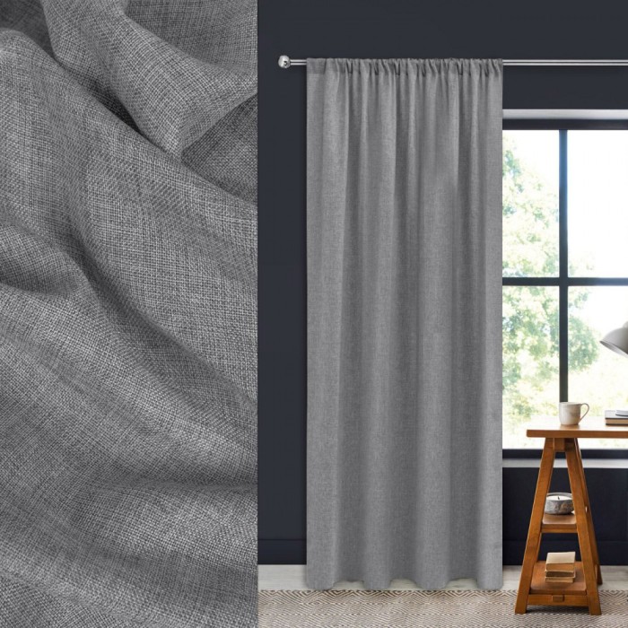 Perdea Decorativă, Model Antracit, Material Poliester, Dimensiuni 140x260 cm