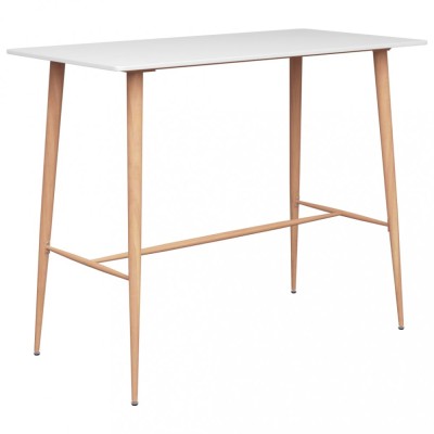 Set mobilier de bar, 7 piese, alb și gri foto
