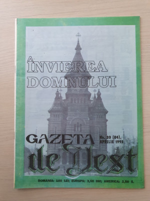 gazeta de vest aprilie 1993-revista legionara-corneliu codreanu,i.mota foto