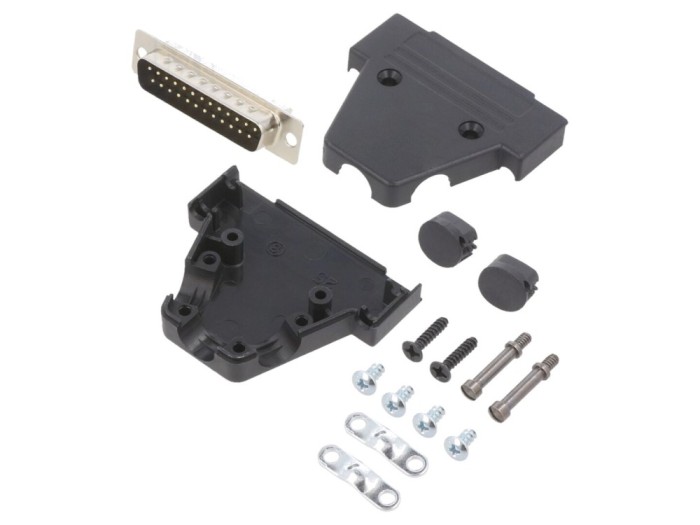Conector D-Sub 25-Pin Tată, negru