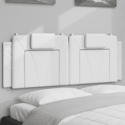 vidaXL Pernă pentru tăblie pat, alb, 120 cm, piele artificială foto