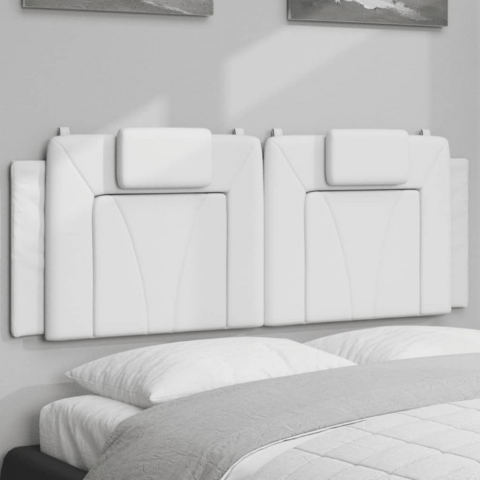 vidaXL Pernă pentru tăblie pat, alb, 120 cm, piele artificială