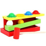 Jucarie din lemn Pista cu Bile si Ciocanel, 7Toys