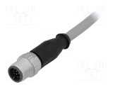 Conector HARTING M12 tată 12 pini drept cu cablu 0,5m PVC