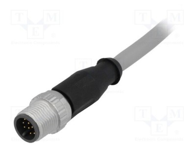 Conector HARTING M12 tată 12 pini drept cu cablu 0,5m PVC foto