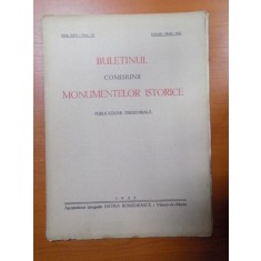 BULETINUL COMISIUNII MONUMENTELOR ISTORICE , PUBLICATIE TRIMESTRIALA , ANUL XXVI , FASCICOLA 75 , IANUARIE-MARTIE , Bucuresti 1933