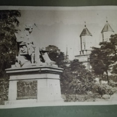 anii 50 Carte postala, Monument Asachi RPR, stalinism circulata turism Iasi