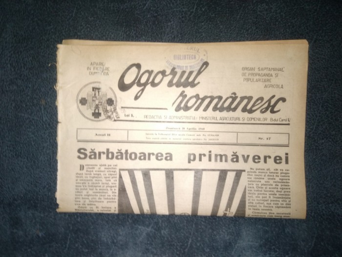 REVISTA OGORUL ROMANESC 28 APRILIE 1940