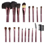 Cumpara ieftin Pensule Make-up Din Par Natural Megaga Set 18 Bucati Diverse Culori