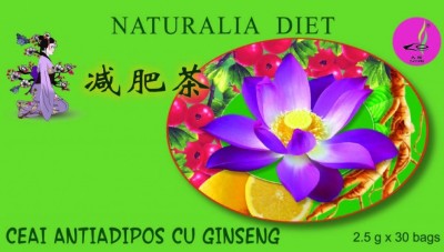 Ceai antiadipos+ginseng 30dz naturalia diet foto