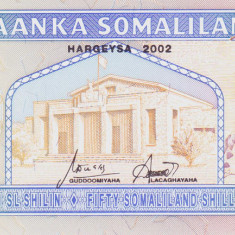 Bancnota Somaliland 50 Shilingi 2002 - P7d UNC