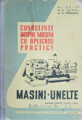 Cunostinte despre masini cu aplicatii practice. Masini - unelte. Manual pentru clasa a IX-a foto