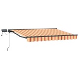 vidaXL Marchiza Retractabila Manuala cu LED-uri 3.5x2.5m Cadru Antracit Poliester Gradina