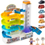 Parcare auto pentru copii cu elevator spiral, 5 niveluri si 6 masinute