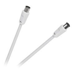 Cablu RF TV coaxial alb 5 m, mufa TV tata&amp;ndash;mama foto