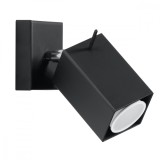 Lampă De Perete Merida Negru Oțel 1 Bec Pătrat Modern De Interior