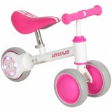 AIYAPLAY Draisienă pentru bebeluși 1-2 ani, Roată luminoasă, 3 roți EVA silențioase fără pedale, Limitator direcție 135&deg;, 51x22x36cm, Roz | Aosom Roma