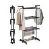 Uscator vertical mare de rufe, pliabil, pe roti, 3 nivele, negru, max 40 kg, JollyMag, SU02CZ