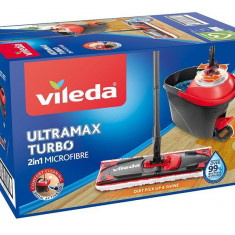 Vileda Ultramax TURBO Microfibre 2în1 set de curățare cu mop+galeată Vileda Ultramax TURBO Microfibre 2în1