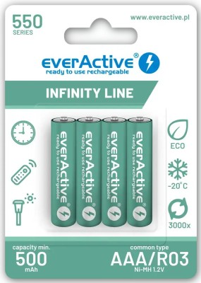 Acumulatori Ni-MH AAA R03 550mAh 4buc everActive 4x EVBHRL03-550 foto