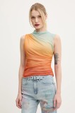 Desigual bluza SAHARA femei, culoarea portocaliu, modelator, 25SWTK98