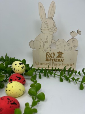Decor pentru Paste,din lemn,care poate fi personalizat cu textul dorit foto