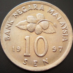 Moneda exotica 10 SEN - MALAEZIA, anul 1997 *cod 736 = A.UNC