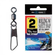 Agrafa cu Vartej SUNSET ST-S-3001Rolling Safety Snap, Nr.4, 9kg, 8buc/pac foto