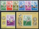 1980 , Lp 1011 , Lp 1012 , Lp 1013 , Jocurile Olimpice de Vara Moscova , serie , colita dantelata si nedantelata , aceeasi serie - MNH