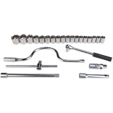 Trusa Chei Tubulare cu Accesorii 24 Pcs : 10-32 mm