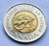 121. Moneda Canada 2 dollars 2000 (New Millenium: Knowledge/Le Savoir), America de Nord
