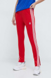 Adidas Originals pantaloni de trening SST Classic TP culoarea roșu, cu imprimeu, IK6603