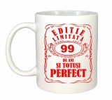 Cana alba personalizata, Editie Limitata 99 ani, INOVATIX&reg;. 330ml