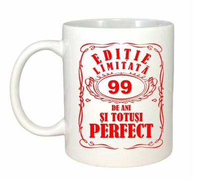 Cana alba personalizata, Editie Limitata 99 ani, INOVATIX&amp;reg;. 330ml foto