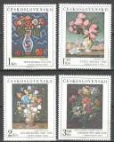 Cehoslovacia 1976 - Picturi cu flori din Galeria Naționala, arta, serie neuzata