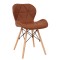 Scaun Eliza - cadru lemn - imitatie piele maro