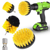 Cumpara ieftin Set 3 perii cu adaptor pentru bormasina/autofiletanta, Nylon, 5/8.5/10 cm, Negru/Galben